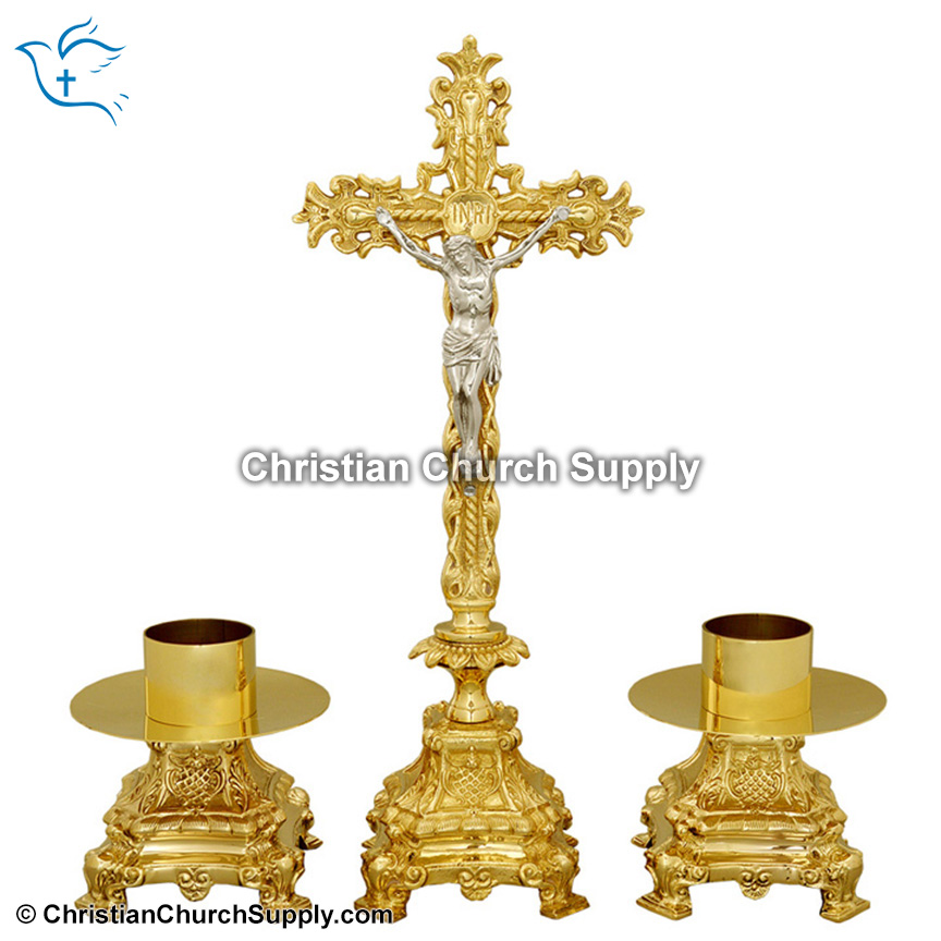 Gothic Candle Holders, Bronze Victorian Style, Altar Candles -   Singapore